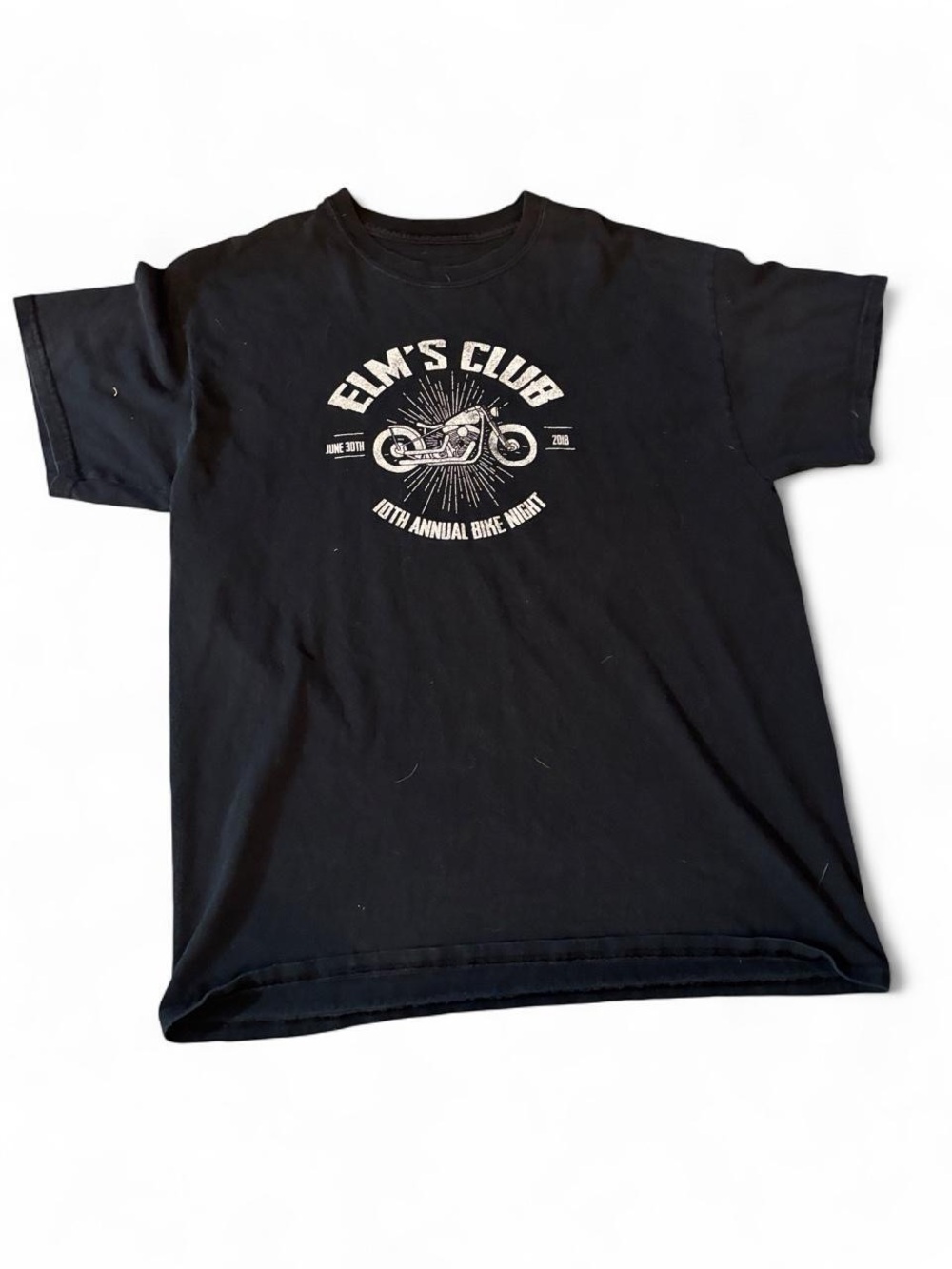 Black Graphic Tee - Motorcycle Print